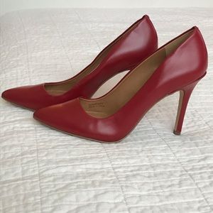 Ladies JCrew Red heels, worn once, size 7.5